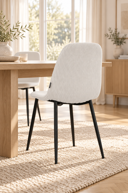 Chaise en tissu velours côtelé, 53x44xH87CM-KAYLA