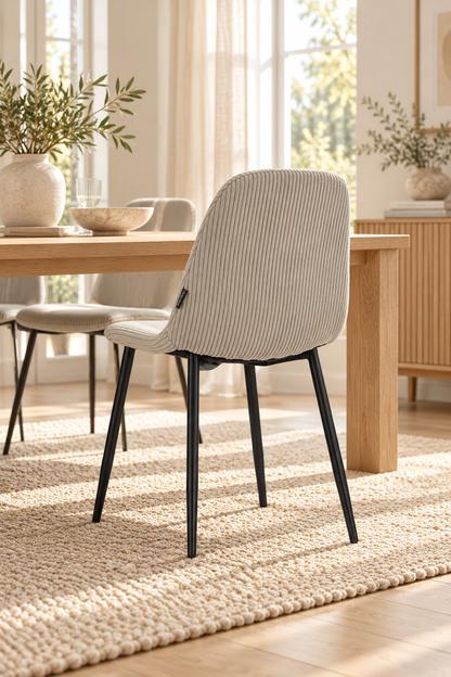 Chaise en tissu velours côtelé, 53x44xH87CM-KAYLA