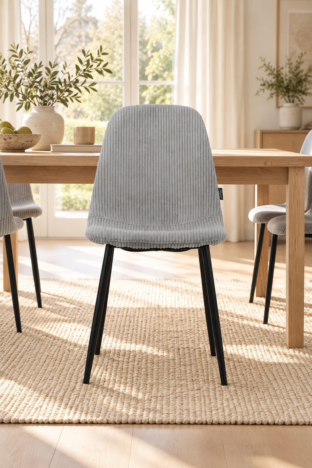 Chaise en tissu velours côtelé, 53x44xH87CM-KAYLA