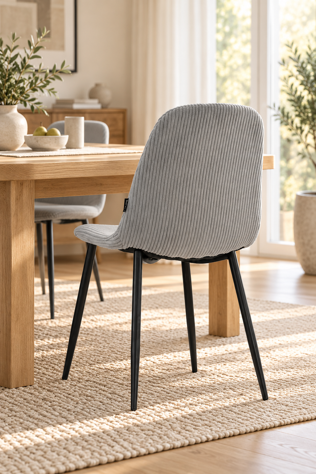Chaise en tissu velours côtelé, 53x44xH87CM-KAYLA