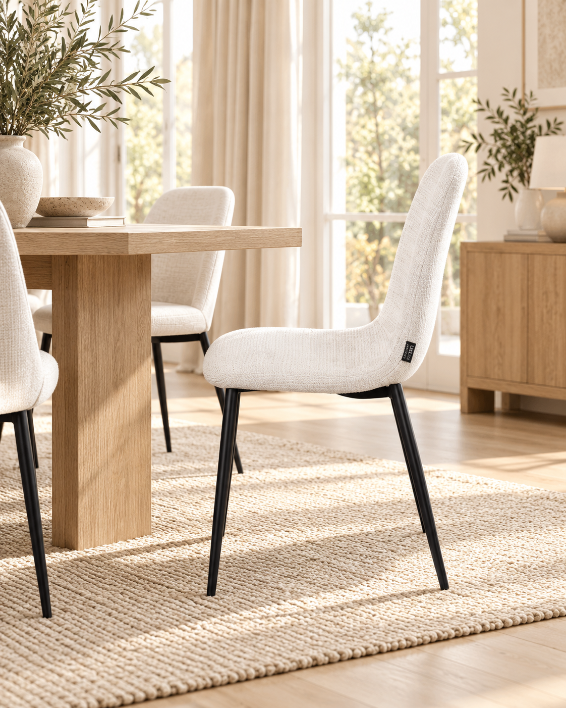 Chaise en tissu velours côtelé, 53x44xH87CM-KAYLA