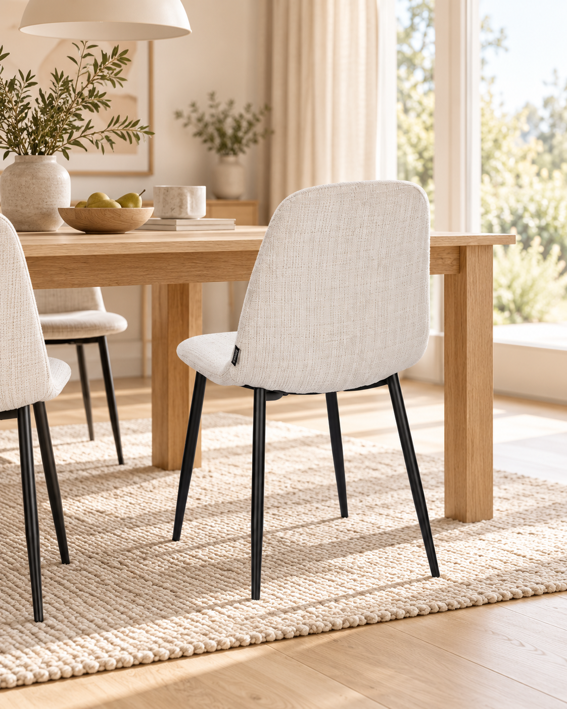 Chaise en tissu velours côtelé, 53x44xH87CM-KAYLA
