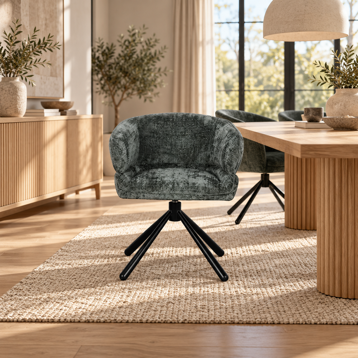 Chaise en tissu, 64x61xH73,5CM - MILA