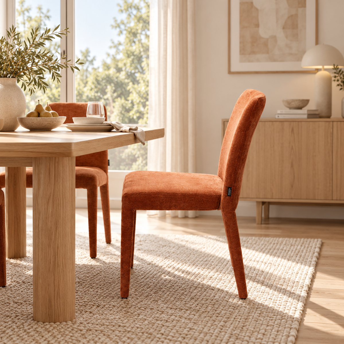 Chaise en tissu anti tache, 61,5x47xH84,5CM - DOVI