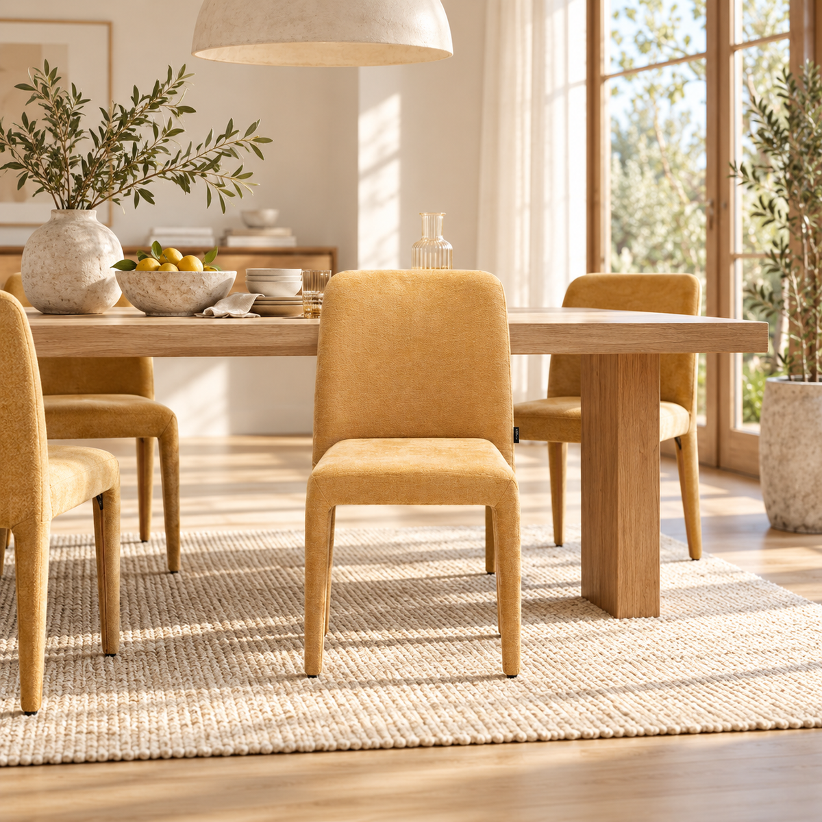 Chaise en tissu anti tache, 61,5x47xH84,5CM - DOVI