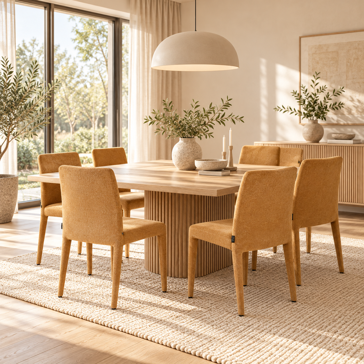 Chaise en tissu anti tache, 61,5x47xH84,5CM - DOVI