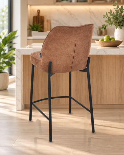 Chaise haute tabouret de bar en tissu anti tache, 67x47xH97,5CM - LYRA