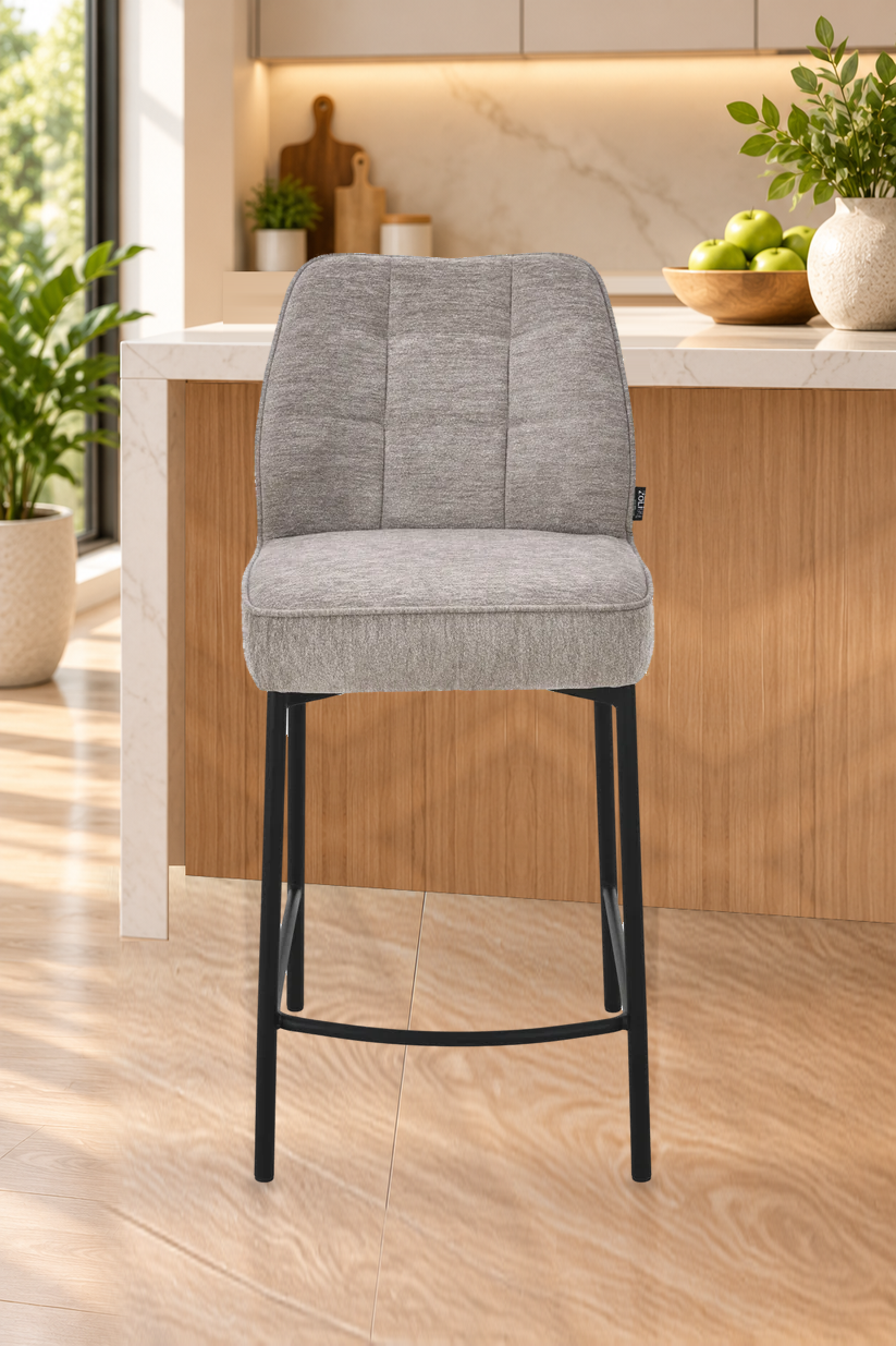 Chaise haute tabouret de bar en tissu anti tache, 67x47xH97,5CM - LYRA