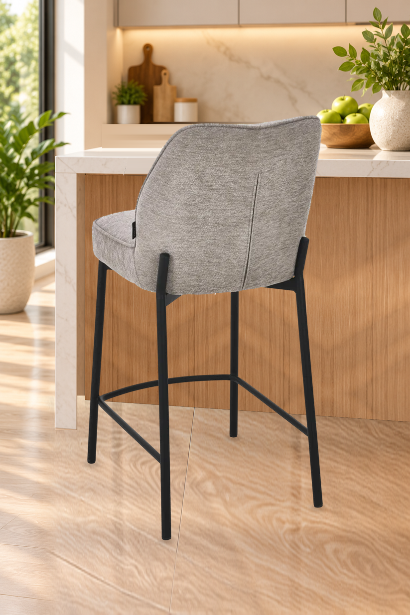 Chaise haute tabouret de bar en tissu anti tache, 67x47xH97,5CM - LYRA