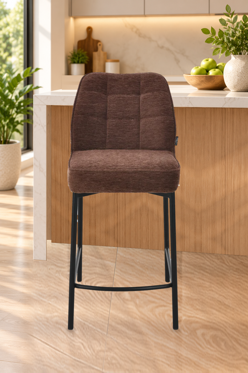 Chaise haute tabouret de bar en tissu anti tache, 67x47xH97,5CM - LYRA