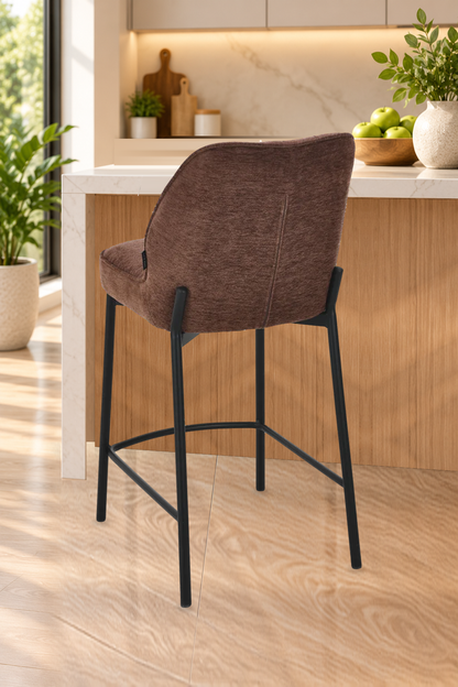 Chaise haute tabouret de bar en tissu anti tache, 67x47xH97,5CM - LYRA