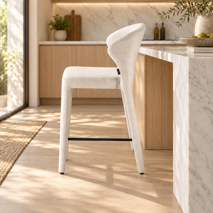 Chaise haute tabouret de bar en tissu anti tache, 57x51xH98CM - NOAM