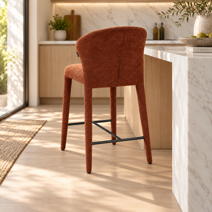 Chaise haute tabouret de bar en tissu anti tache, 57x51xH98CM - NOAM