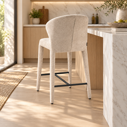 Chaise haute tabouret de bar en tissu anti tache, 57x51xH98CM - NOAM