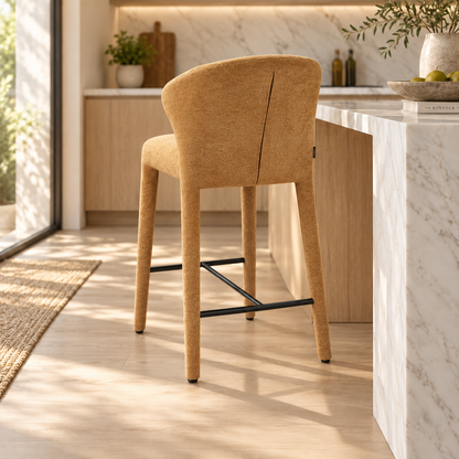 Chaise haute tabouret de bar en tissu anti tache, 57x51xH98CM - NOAM