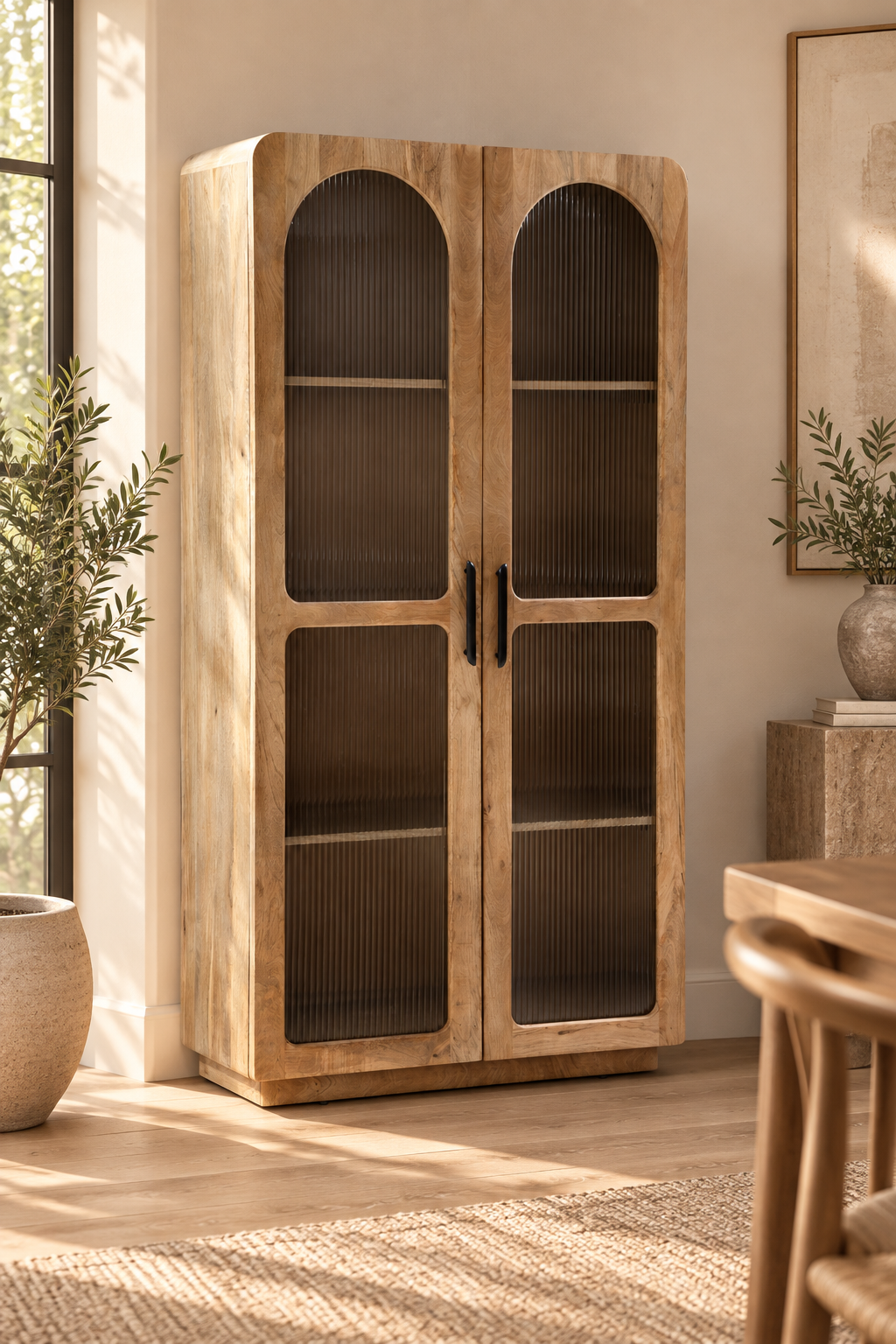 Vaisselier en bois de manguier, 90x40xH180CM - JUNO