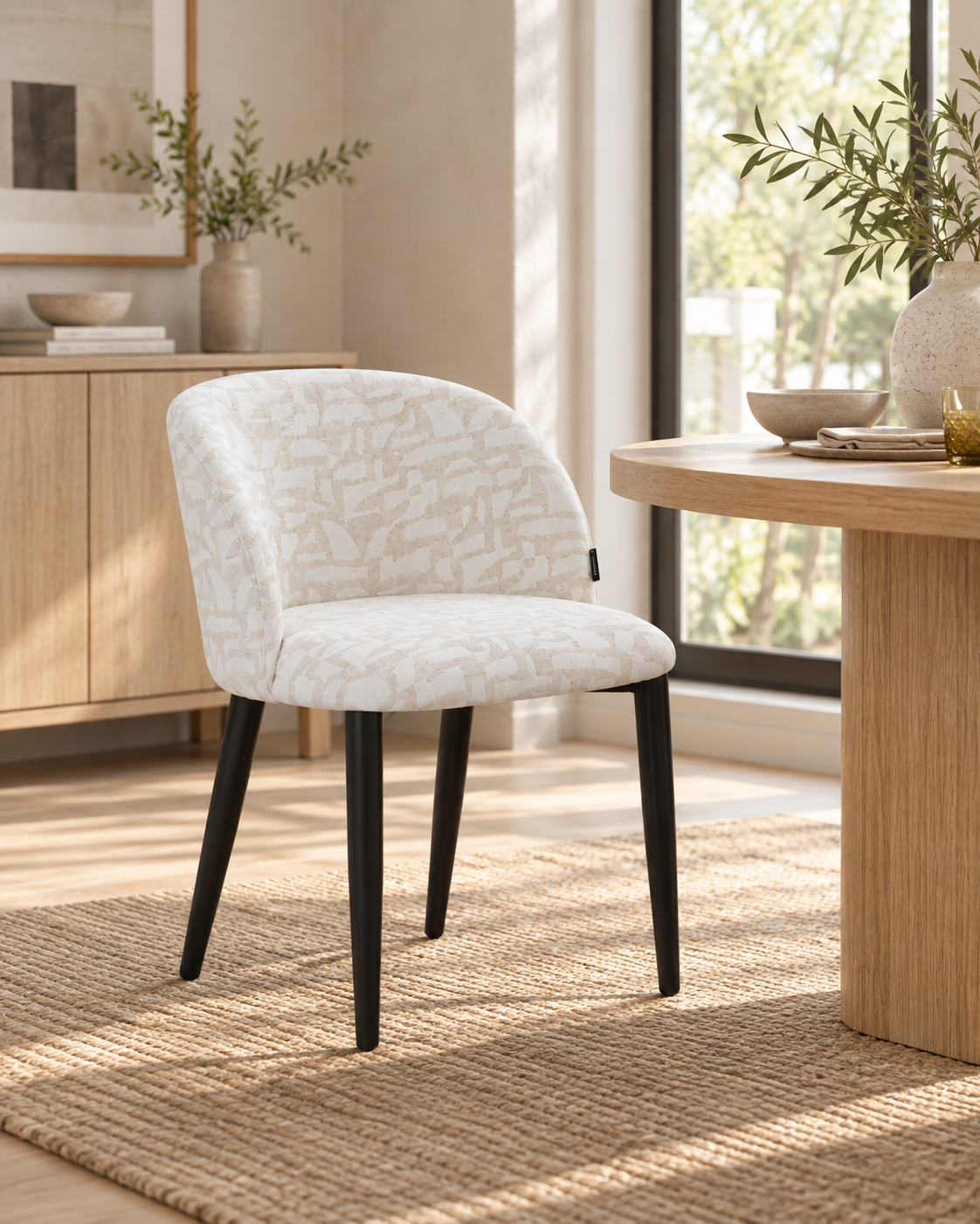 Chaise en tissu anti tache, 60x57,5xH75,5CM - MARISSA