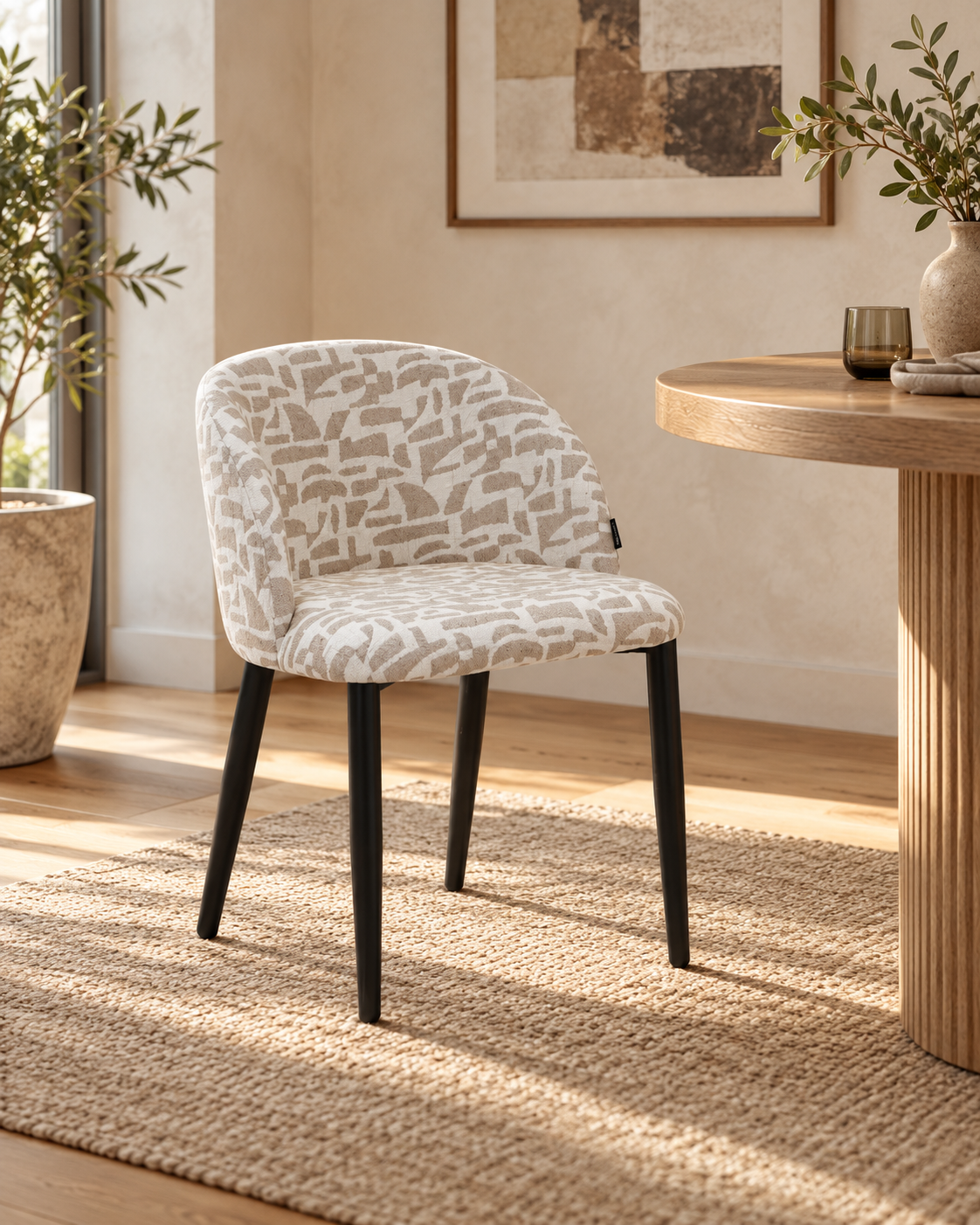 Chaise en tissu anti tache, 60x57,5xH75,5CM - MARISSA