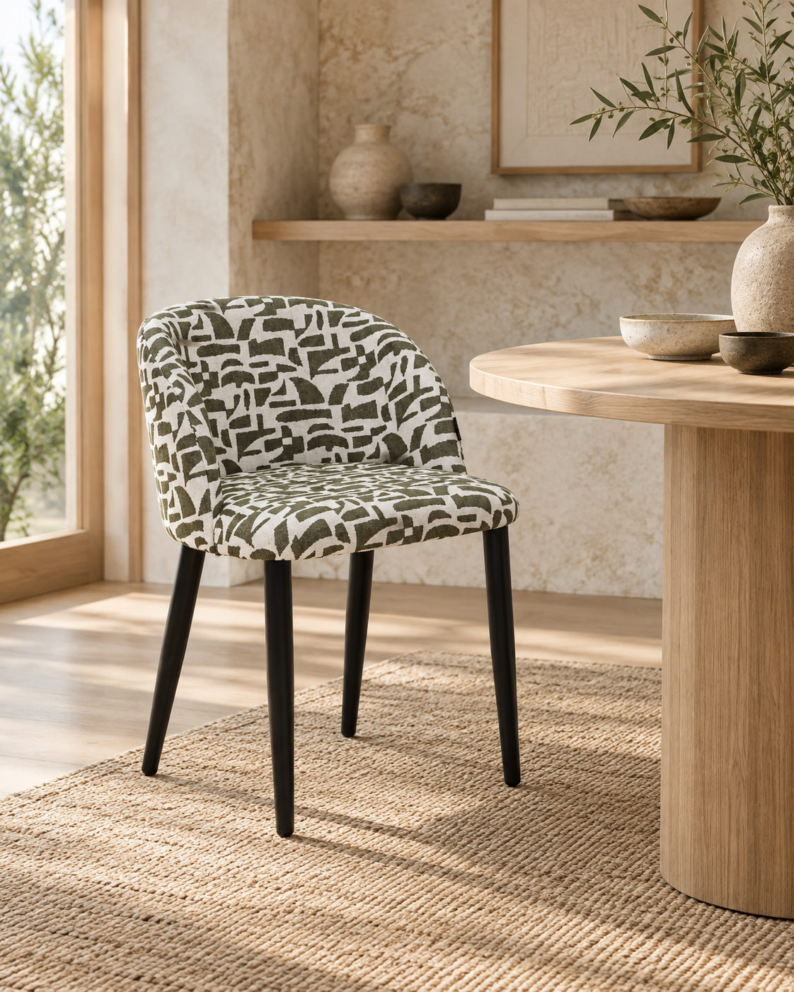 Chaise en tissu anti tache, 60x57,5xH75,5CM - MARISSA