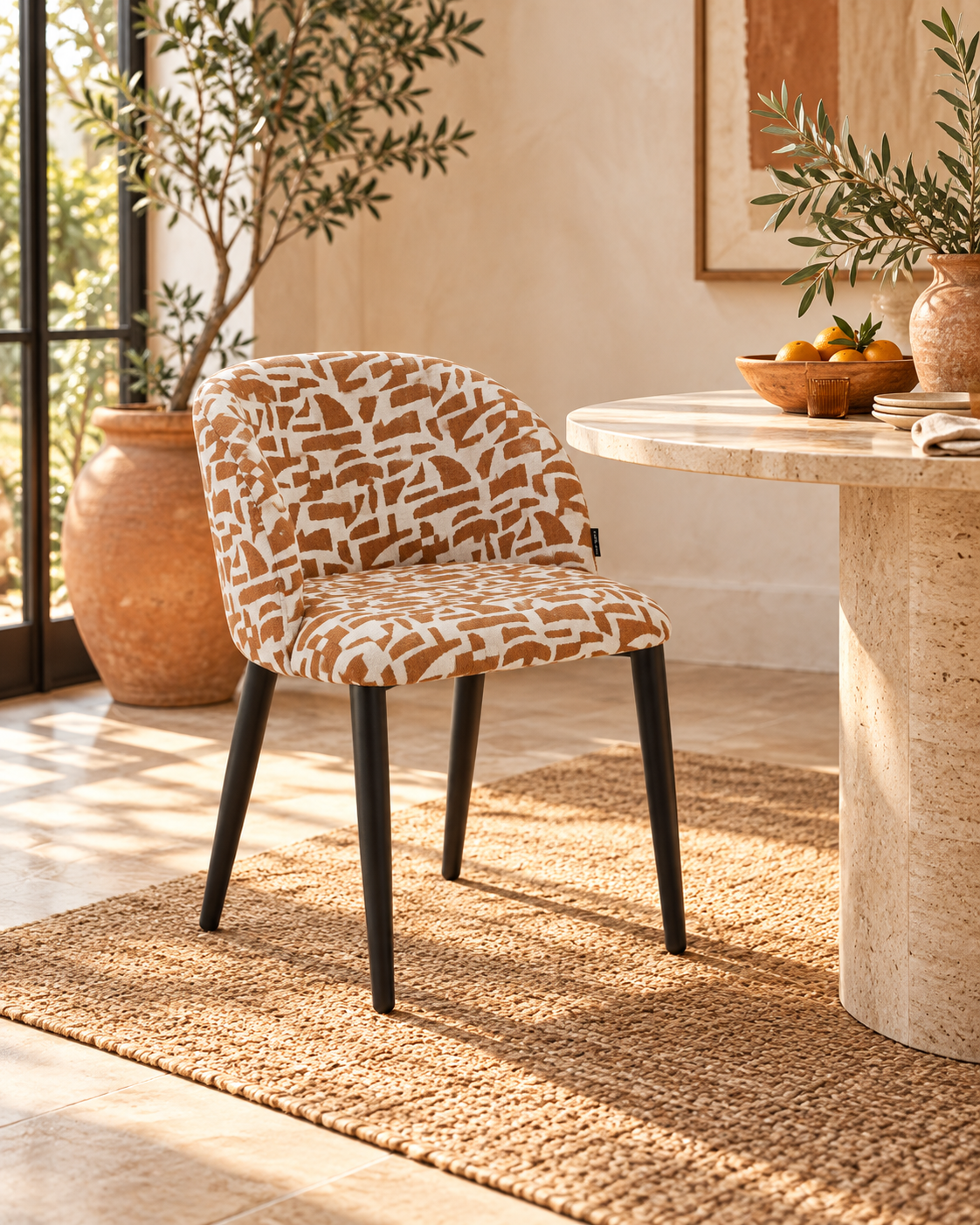 Chaise en tissu anti tache, 60x57,5xH75,5CM - MARISSA