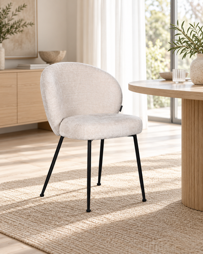 Chaise en tissu anti tache, 58x60xH82,5CM - SHIREL