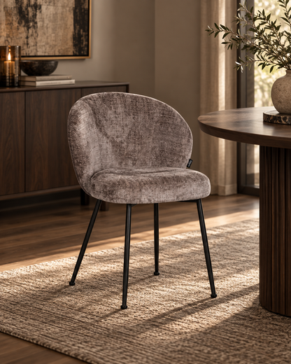 Chaise en tissu anti tache, 58x60xH82,5CM - SHIREL