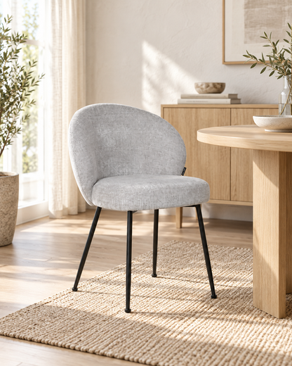 Chaise en tissu anti tache, 58x60xH82,5CM - SHIREL