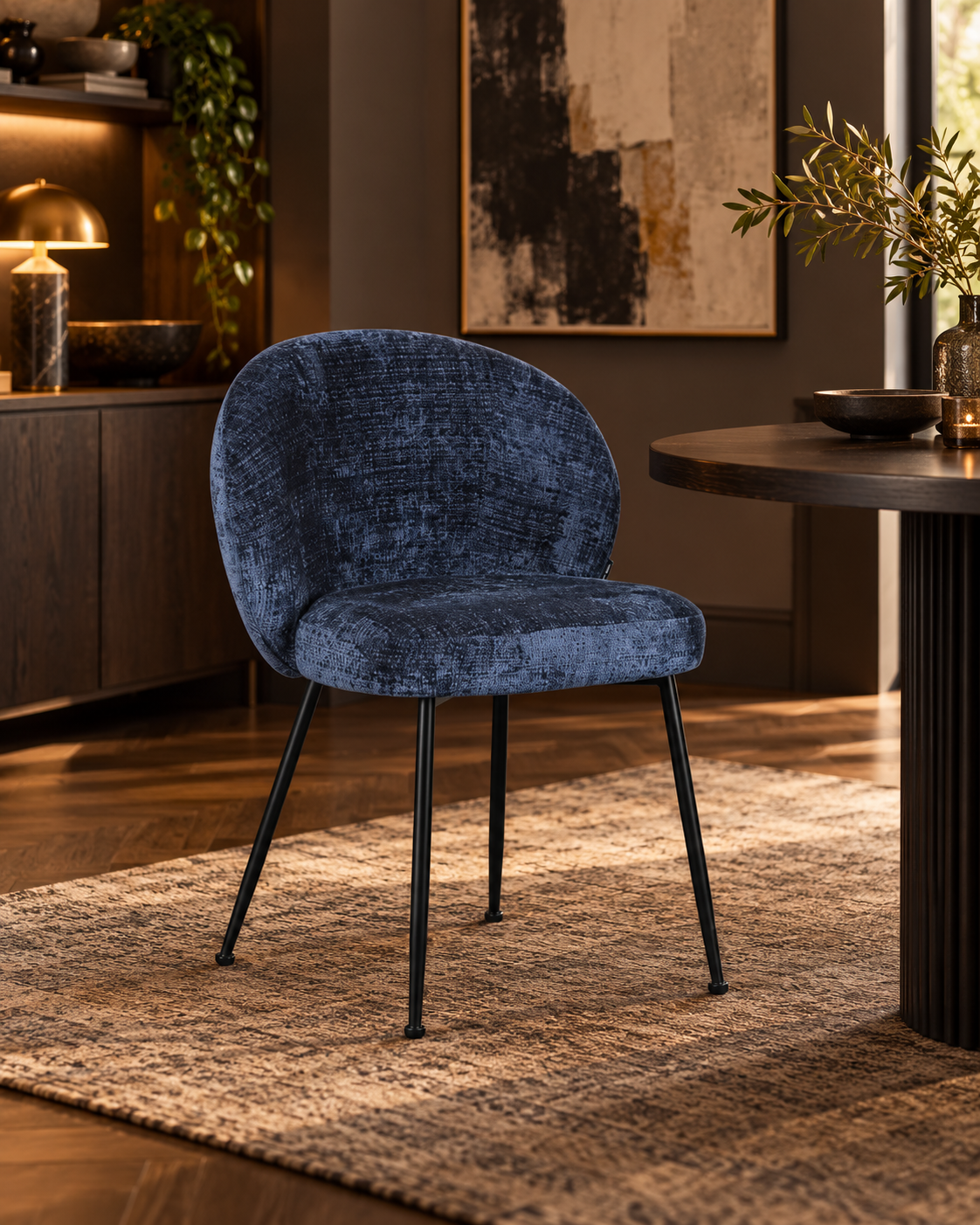 Chaise en tissu anti tache, 58x60xH82,5CM - SHIREL