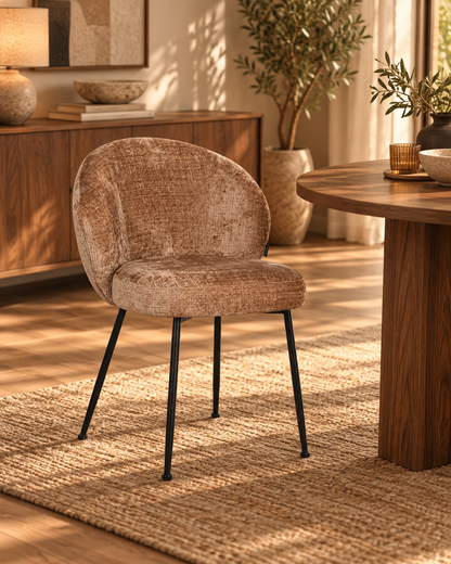 Chaise en tissu anti tache, 58x60xH82,5CM - SHIREL