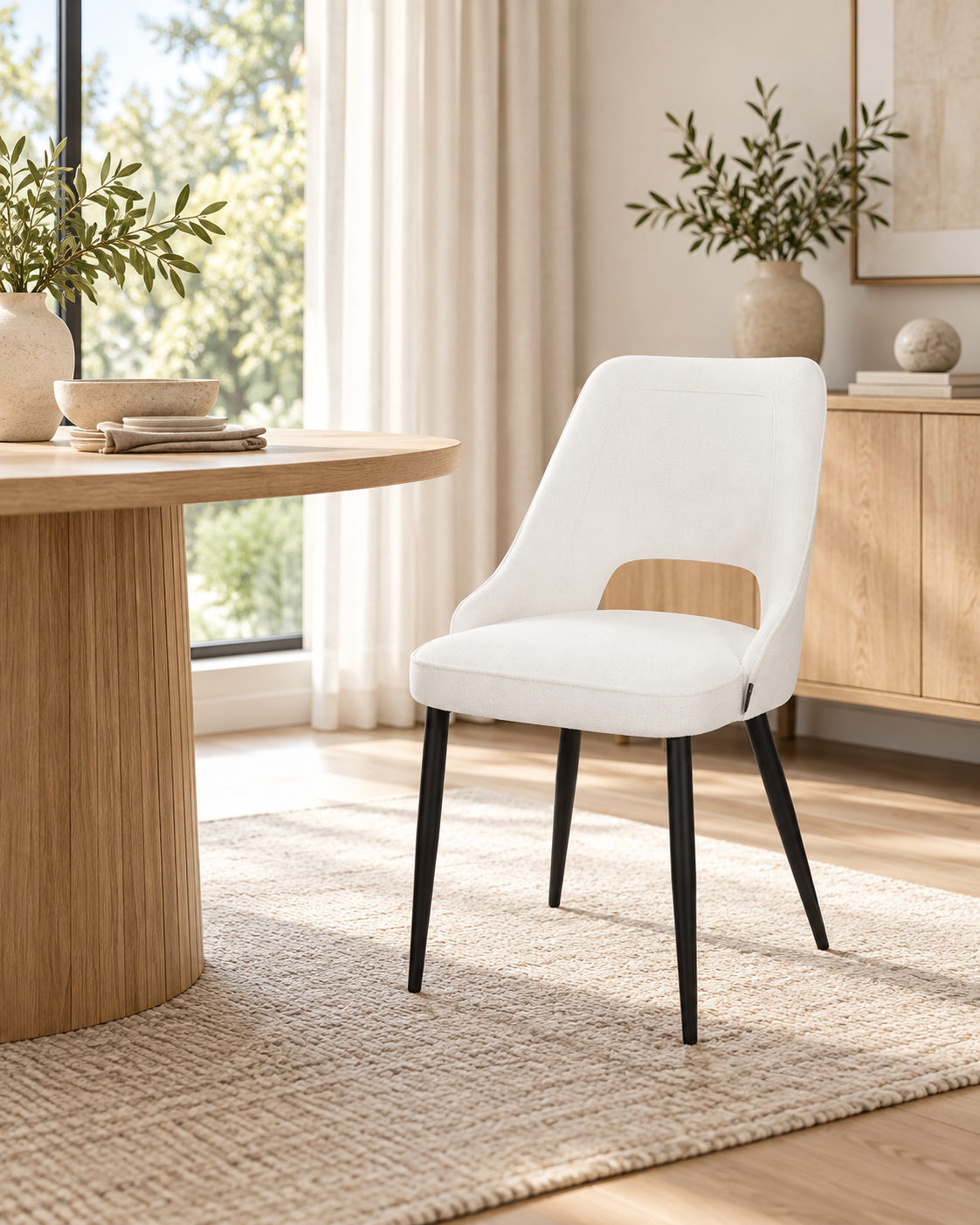 Chaise en tissu anti tache, 50x59xH84CM - MILA