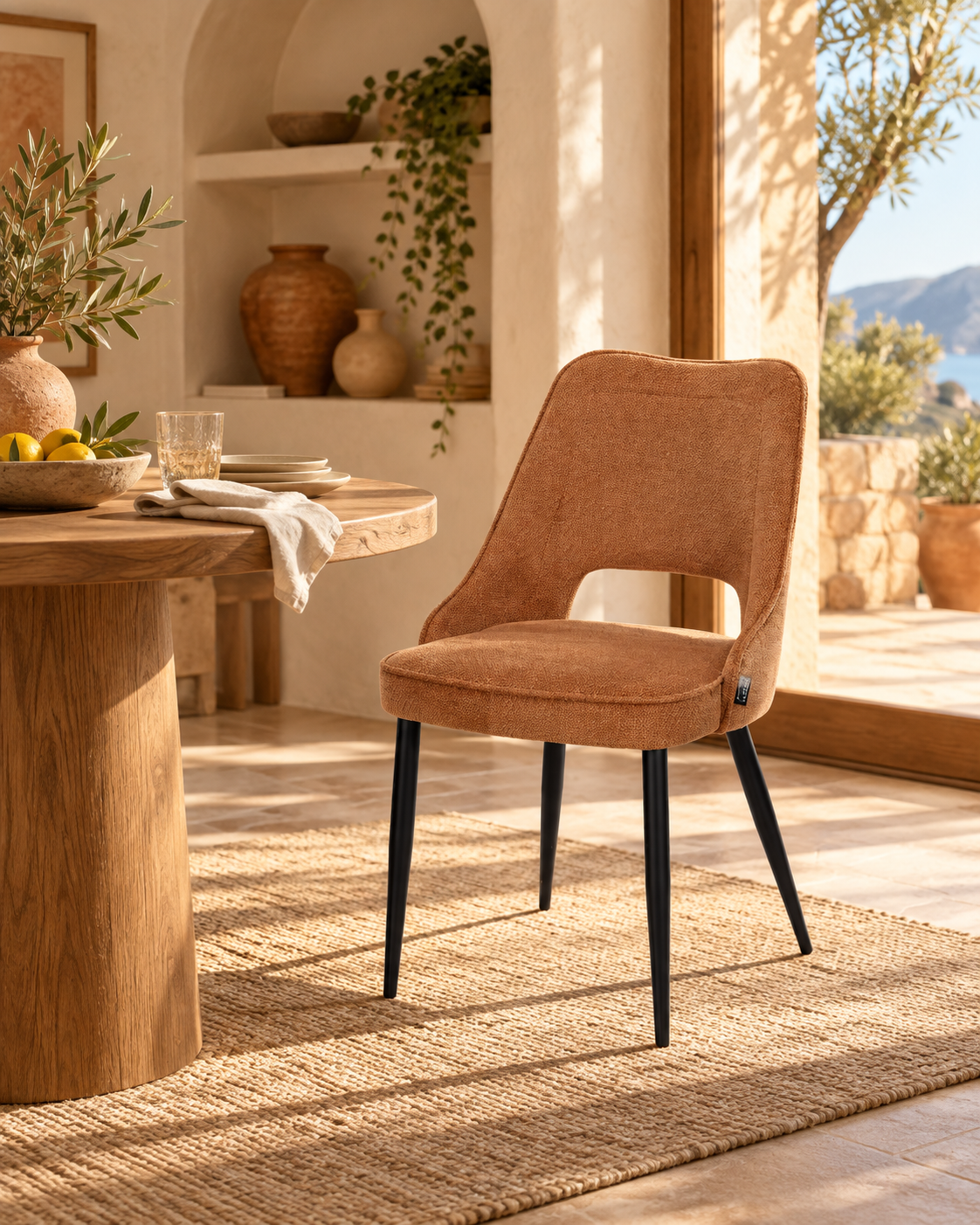 Chaise en tissu anti tache, 50x59xH84CM - MILA