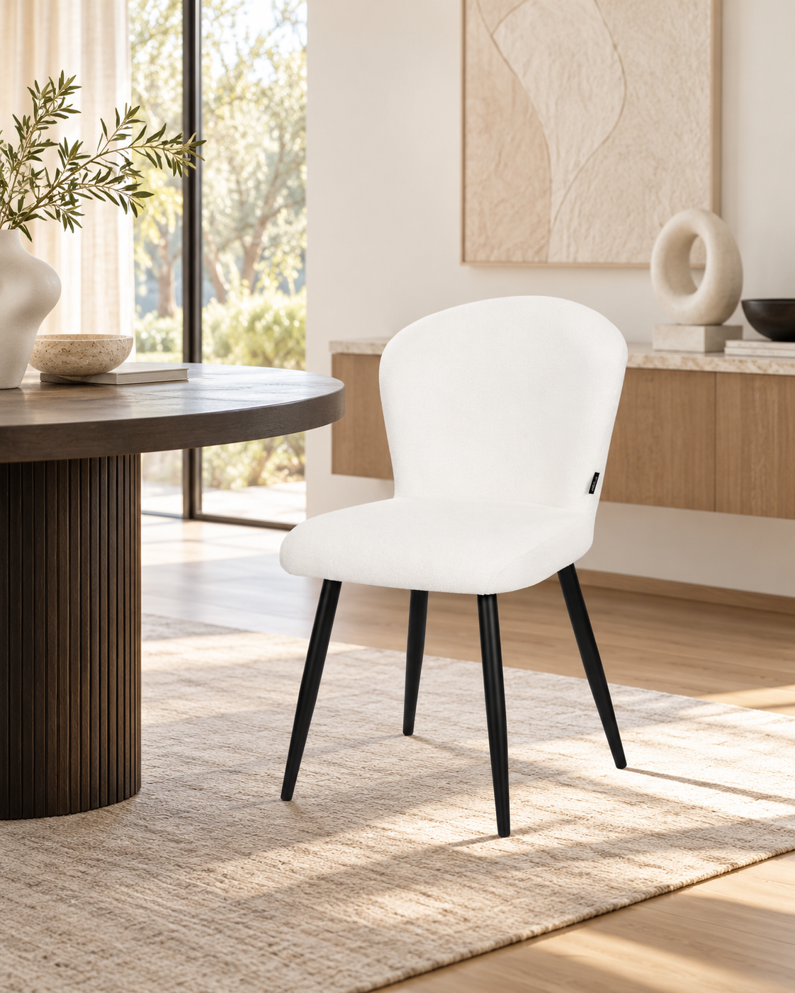 Chaise en tissu anti tache, 49x58xH85,5CM - MIKA