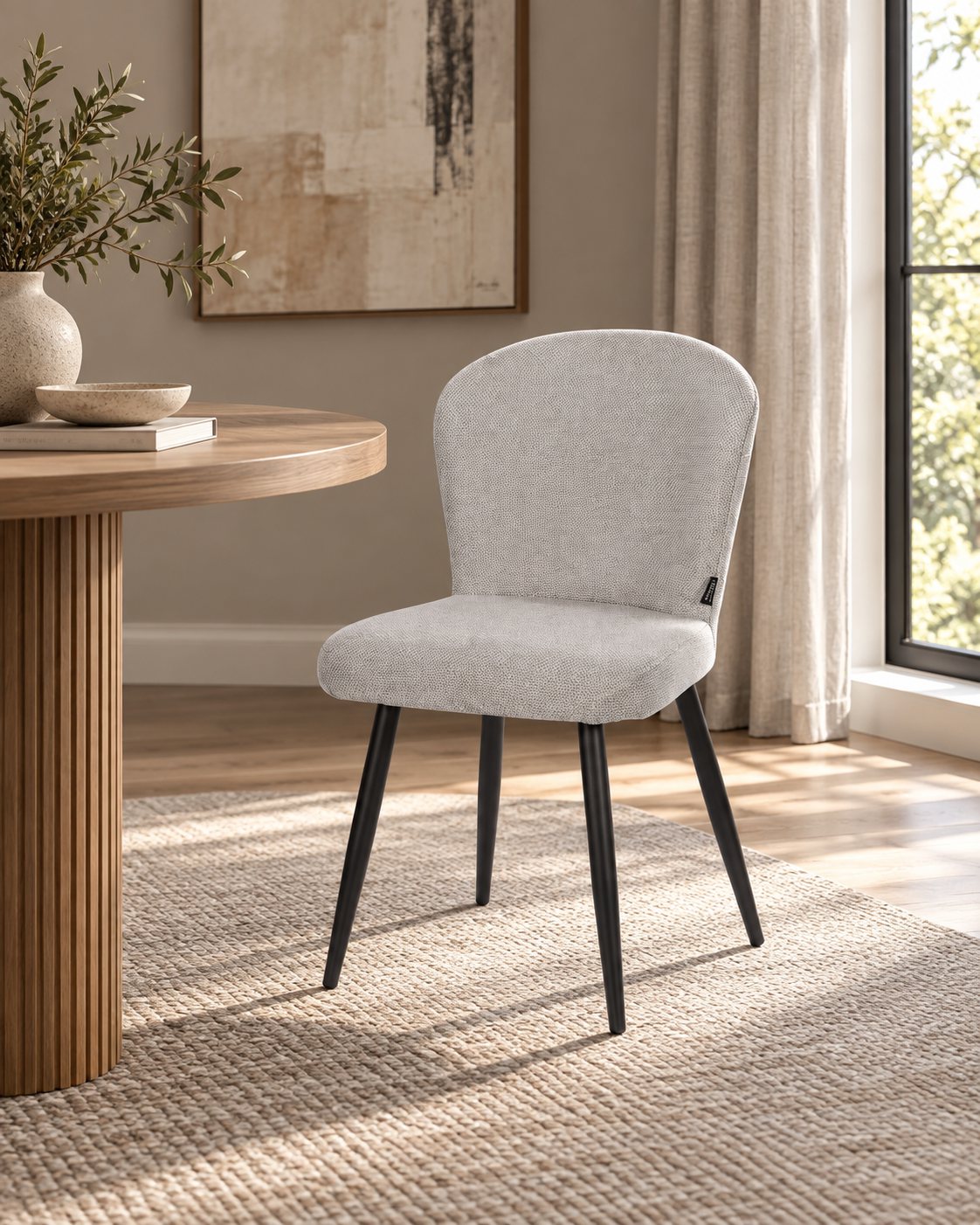 Chaise en tissu anti tache, 49x58xH85,5CM - MIKA
