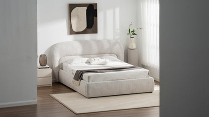Lit coffre en tissu avec sommier - BRYLE