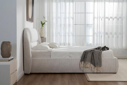 Lit coffre en tissu avec sommier - BRYLE