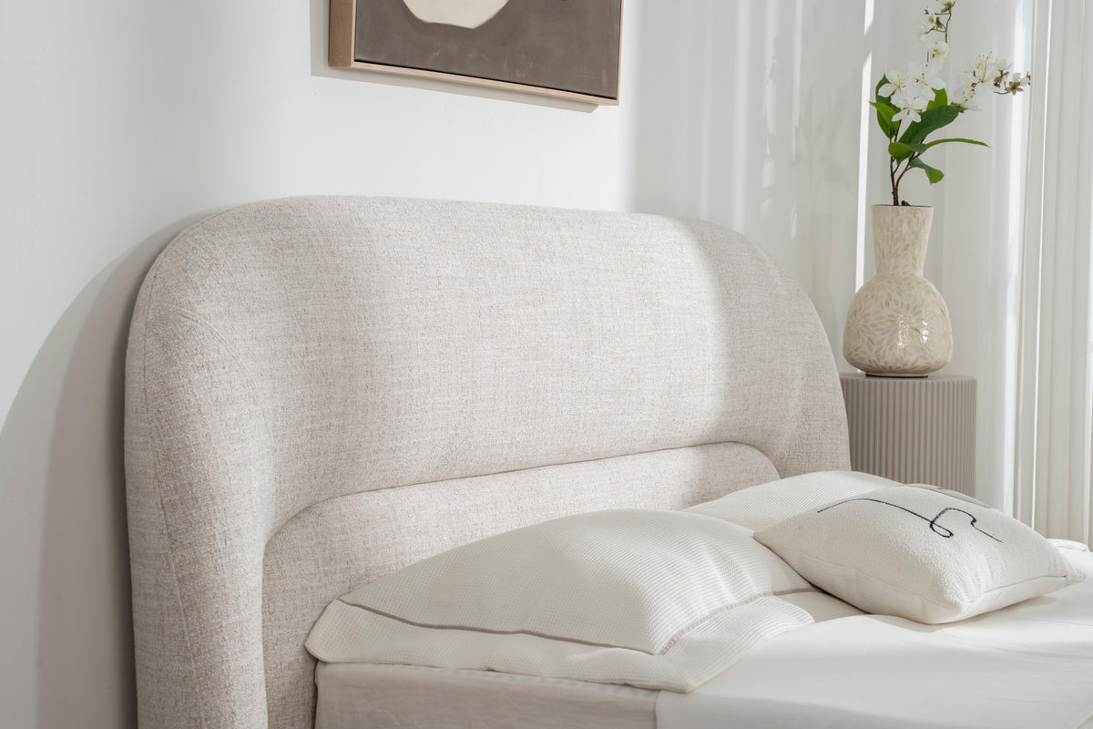 Lit coffre en tissu avec sommier - BRYLE