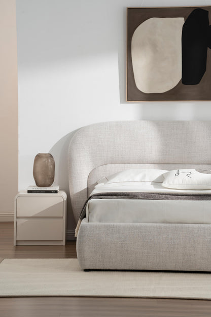 Lit coffre en tissu avec sommier - BRYLE