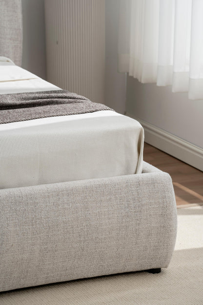 Lit coffre en tissu avec sommier - BRYLE