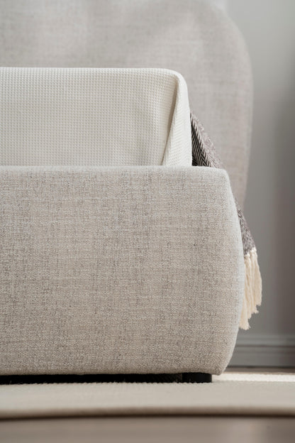 Lit coffre en tissu avec sommier - BRYLE