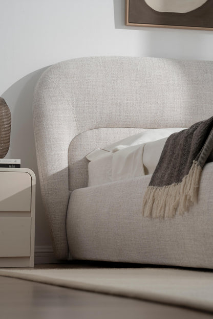 Lit coffre en tissu avec sommier - BRYLE