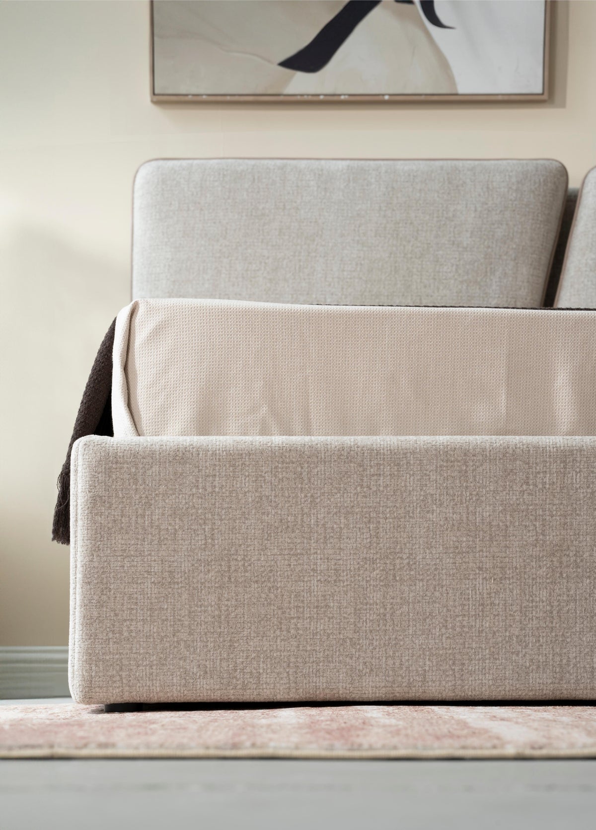 Lit en tissu anti tache - RIHAN