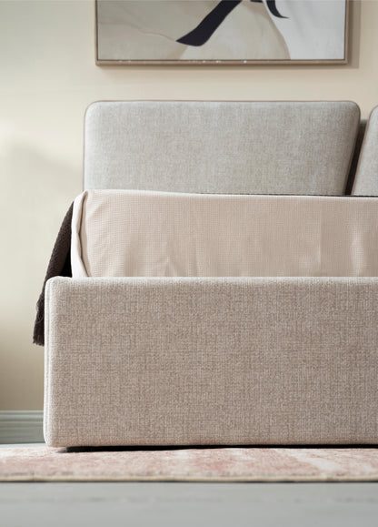 Lit en tissu anti tache - RIHAN