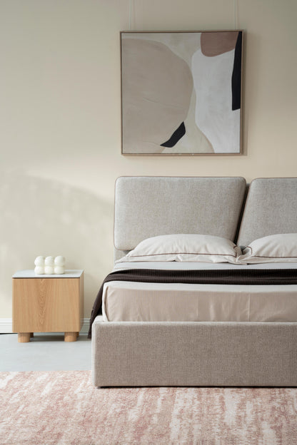 Lit en tissu anti tache - RIHAN