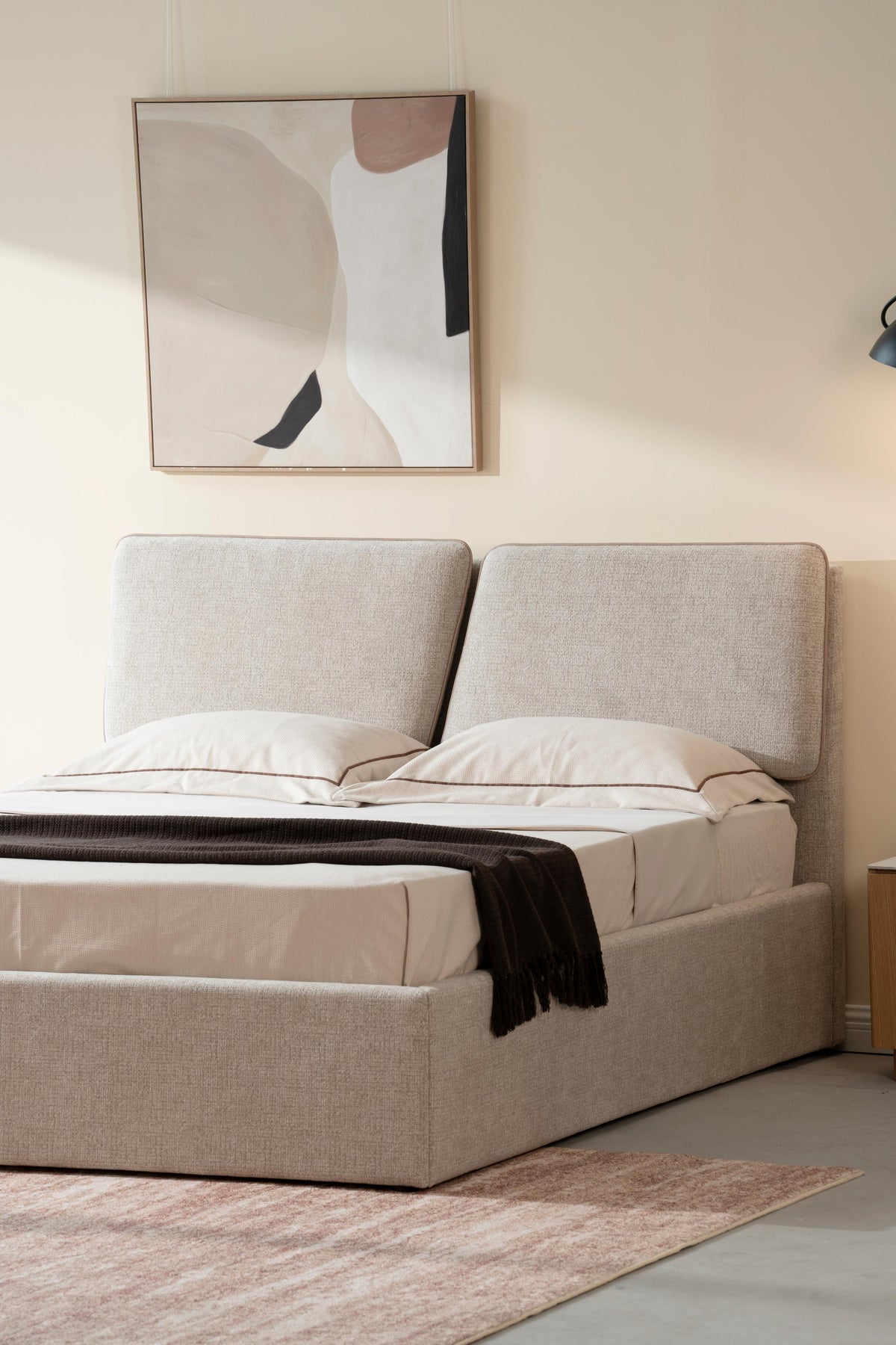 Lit en tissu anti tache - RIHAN