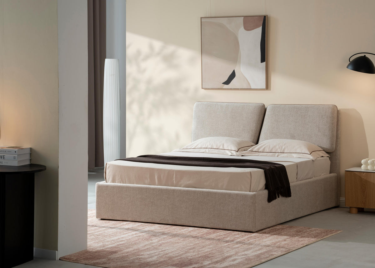 Lit en tissu anti tache - RIHAN