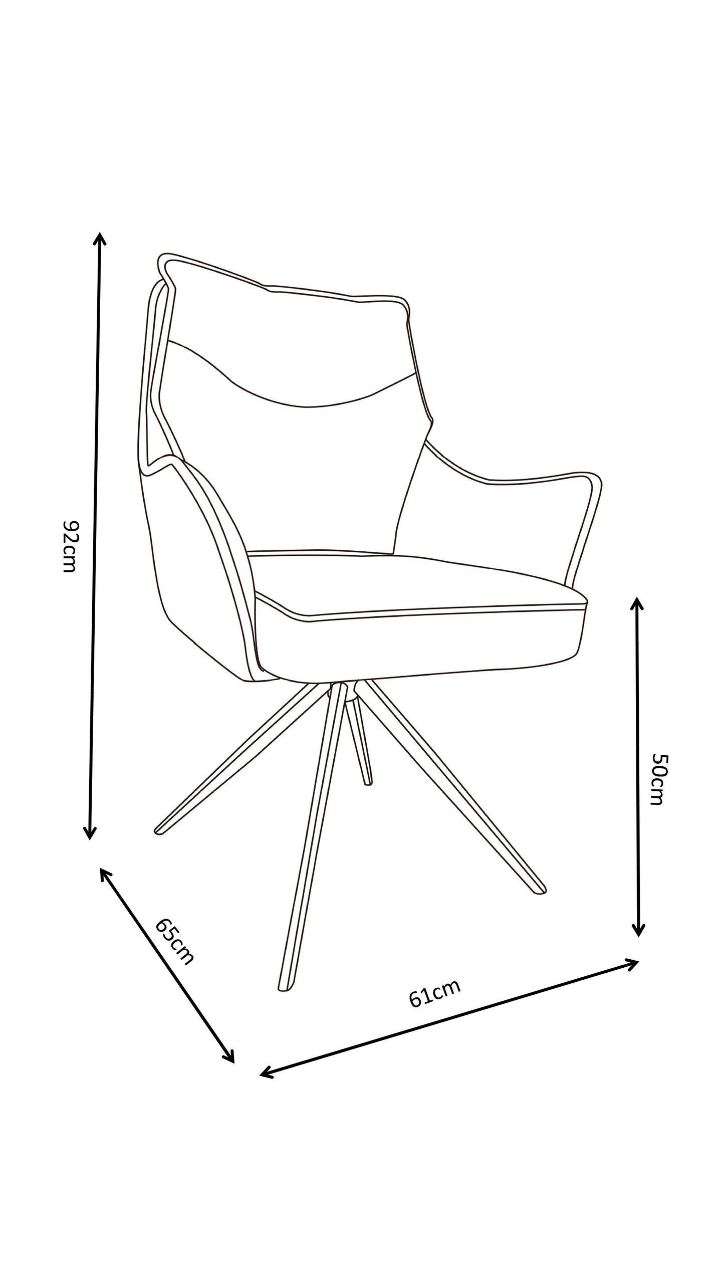 Chaise en tissu anti tache, 61x65xH92CM - LIOR