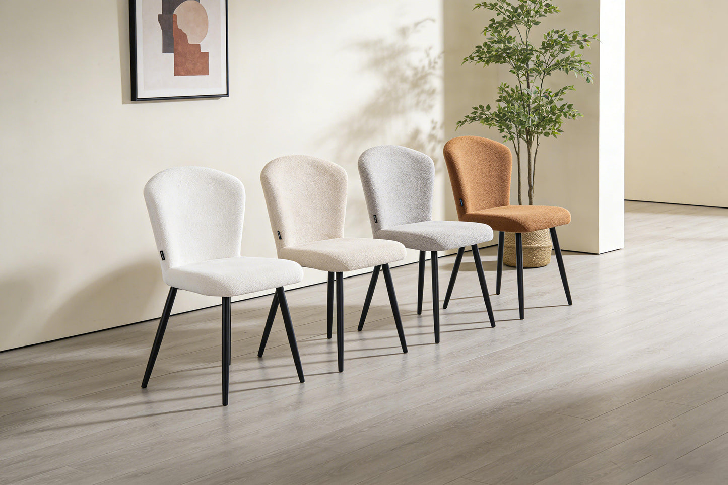 Chaise en tissu anti tache, 49x58xH85,5CM - MIKA
