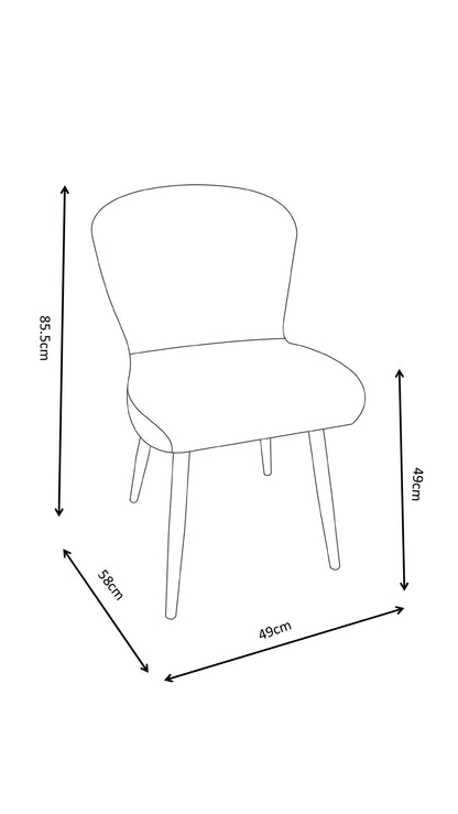 Chaise en tissu anti tache, 49x58xH85,5CM - MIKA