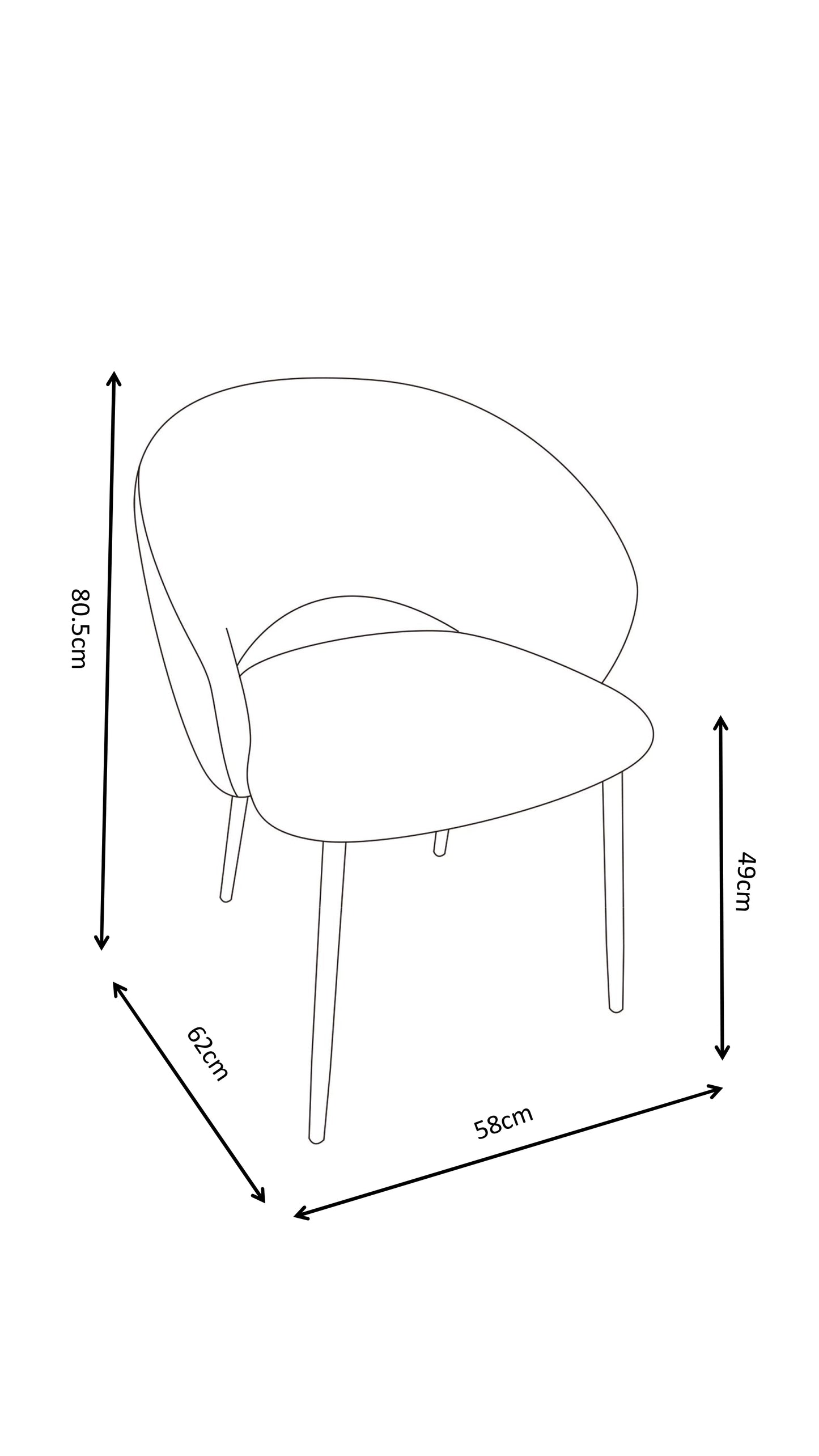 Chaise en tissu anti tache, 58x62xH80,5CM - ELIOR