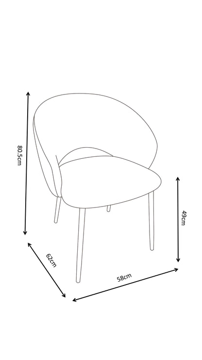 Chaise en tissu anti tache, 58x62xH80,5CM - ELIOR